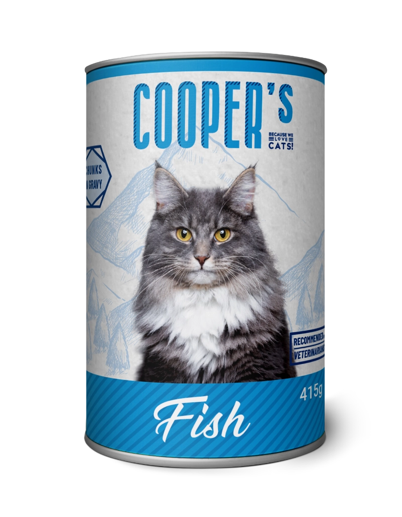 Wet food for adult cats with fish