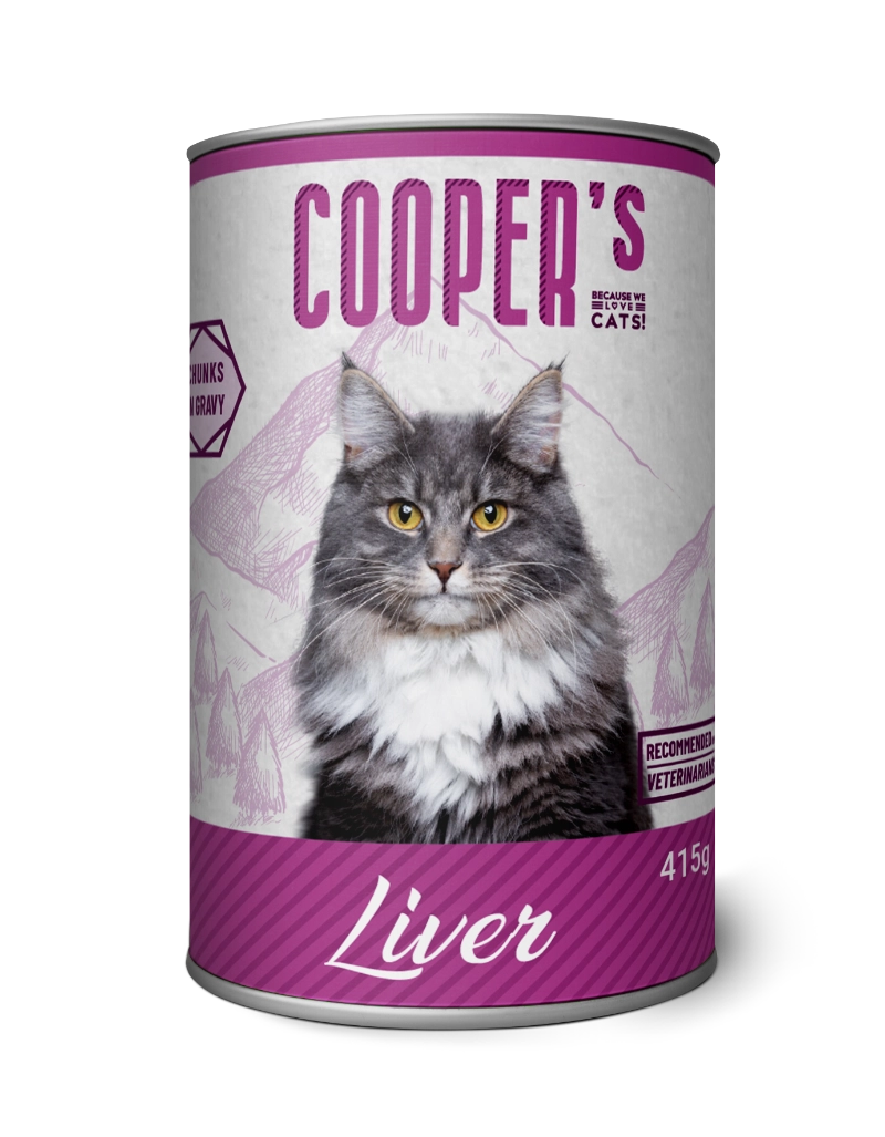 Wet food for adult cats with liver
