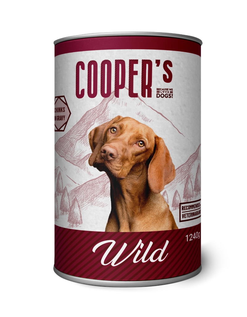 Wet food for adult dogs with venison